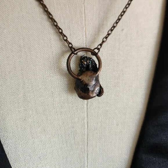 OOAK Copper and Opal Seahorse Necklace - Picture 5 of 9